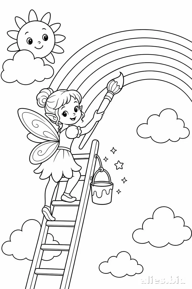 Free Printable Fairy Coloring Pages For Girls Free Worksheet #15