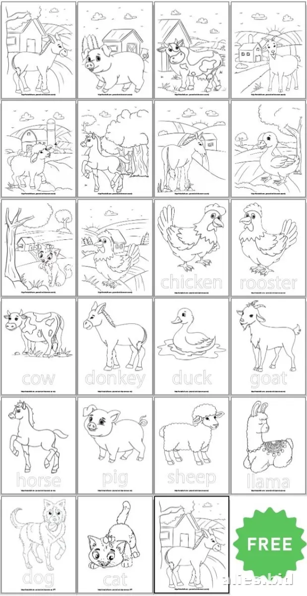 Free Printable Farm Animal Coloring Pages Free Worksheet #9