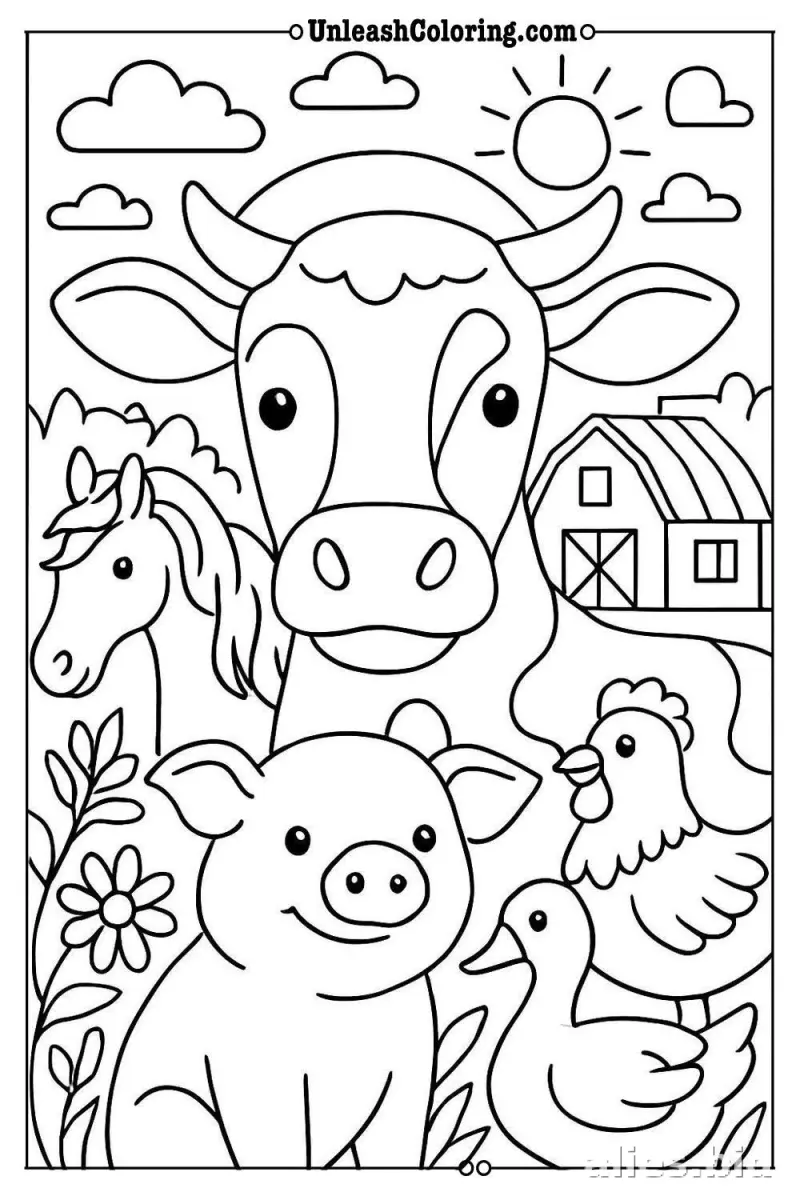 Free Printable Farm Animal Coloring Pages Free Worksheet #15
