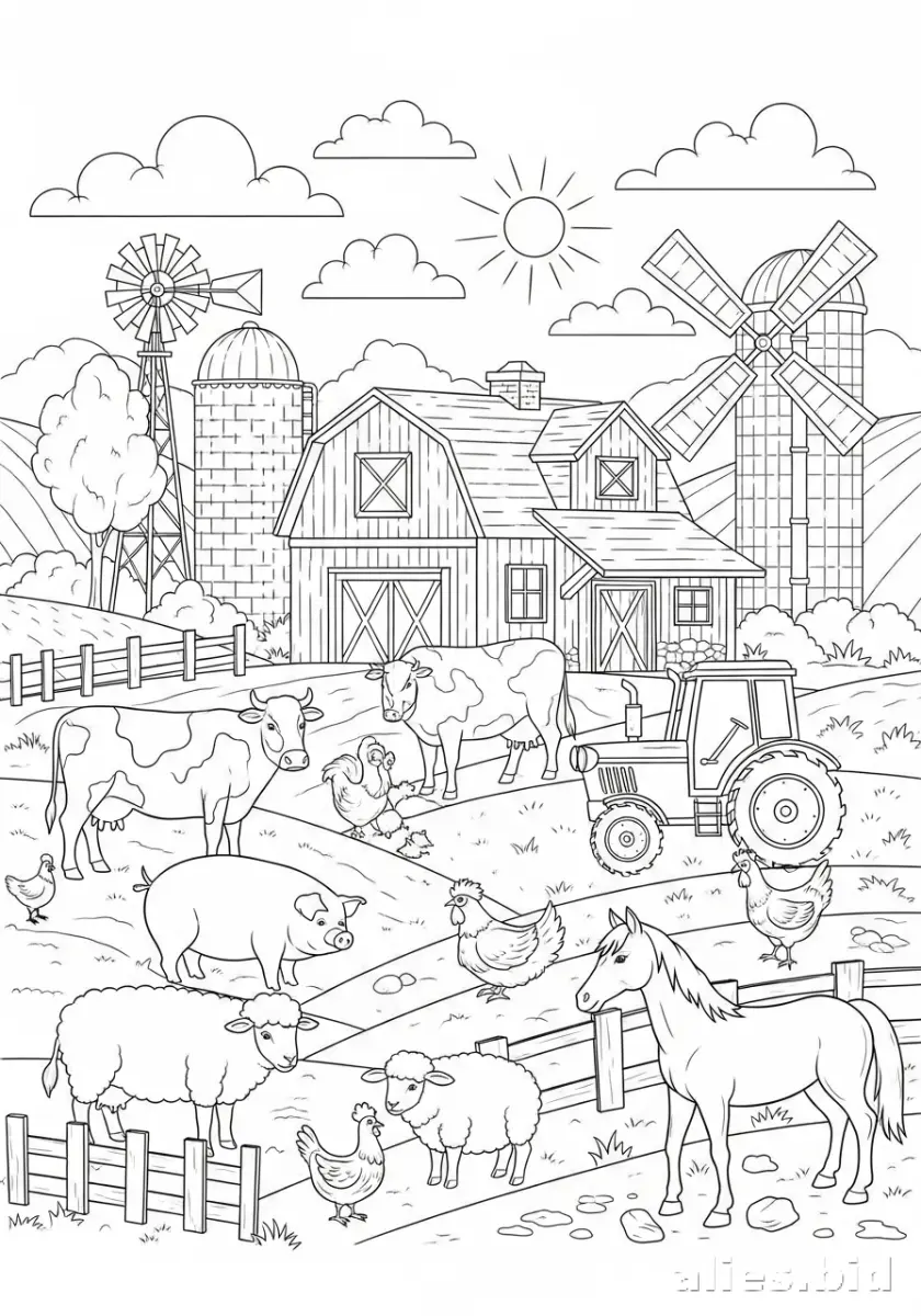 Free Printable Farm Animal Coloring Pages Free Worksheet #12