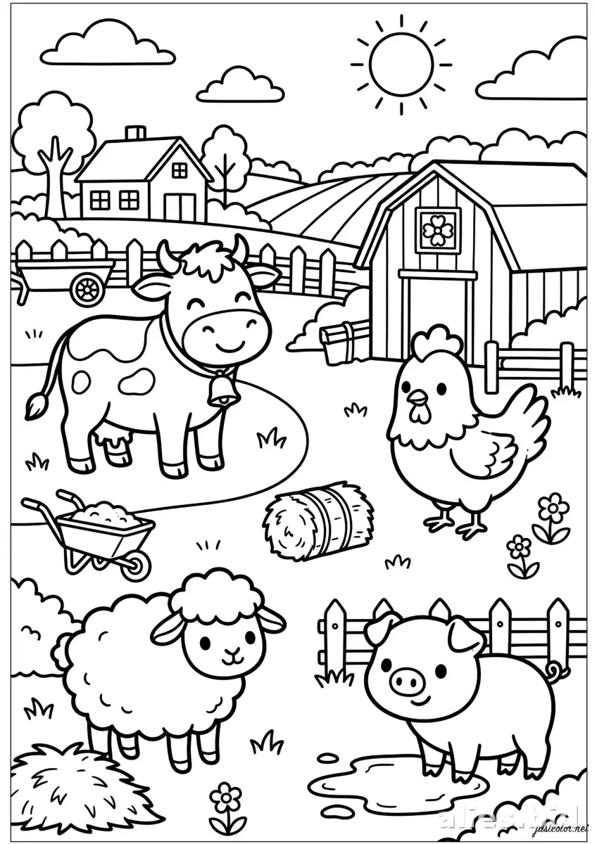 Free Printable Farm Animal Coloring Pages Free Worksheet #16