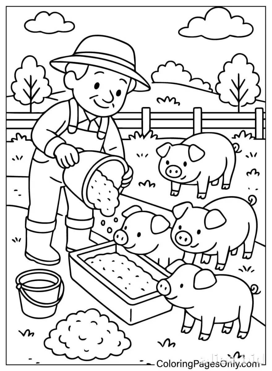 Free Printable Farm Animal Coloring Pages Free Worksheet #3