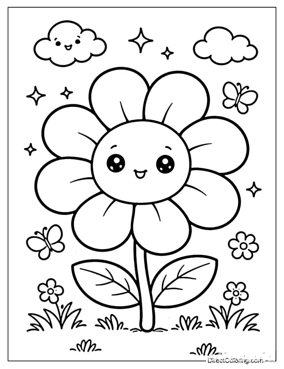Free Printable Flower Coloring Pages For Kids Free Worksheet #15