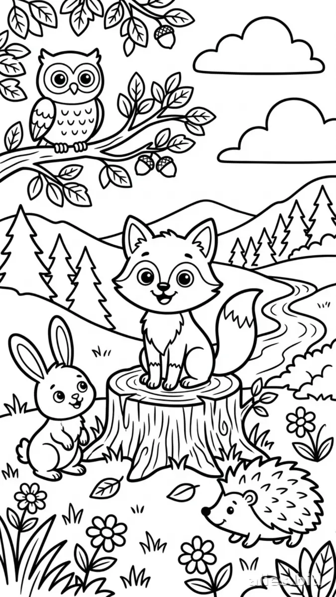 Free Printable Forest Coloring Pages For Kids Free Worksheet #9