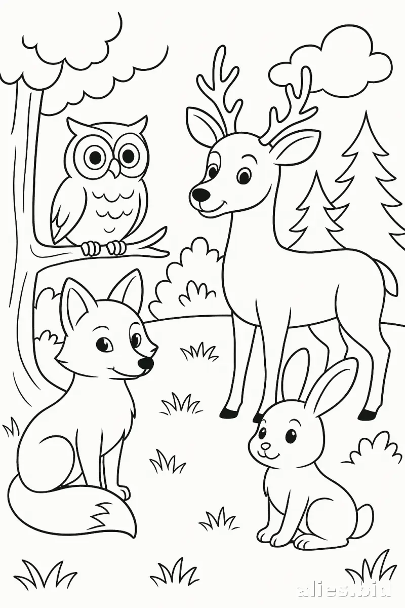 Free Forest Coloring Pages for Kids: Educational Fun and Creativity