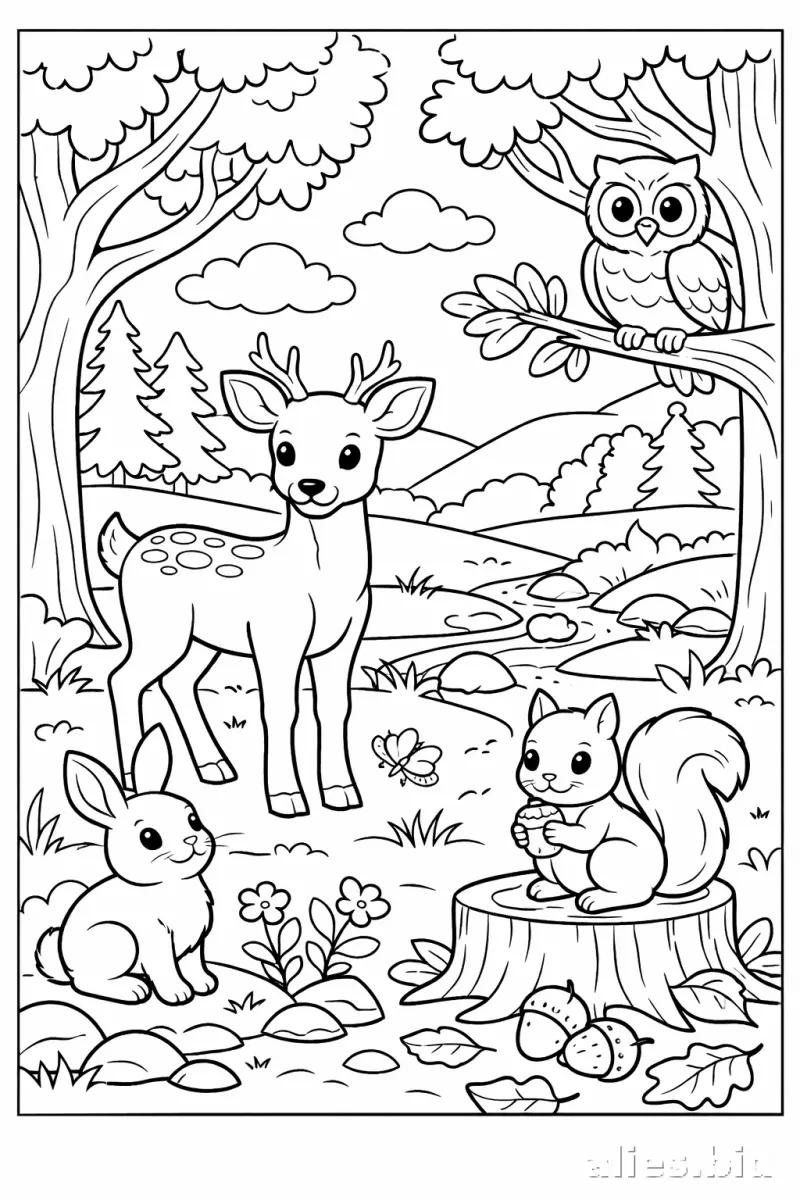Free Printable Forest Coloring Pages For Kids Free Worksheet #20