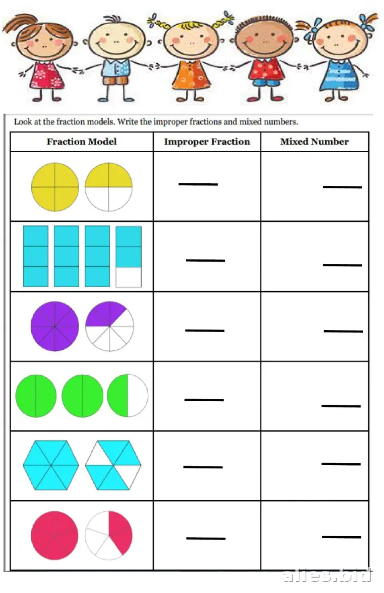 Free Printable Fractions Worksheet For 3rd Grade #4