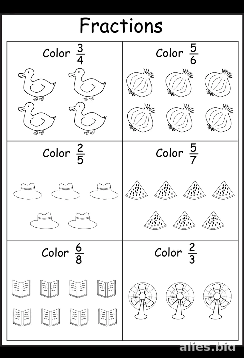 Free Printable Fractions Worksheet For 3rd Grade #3