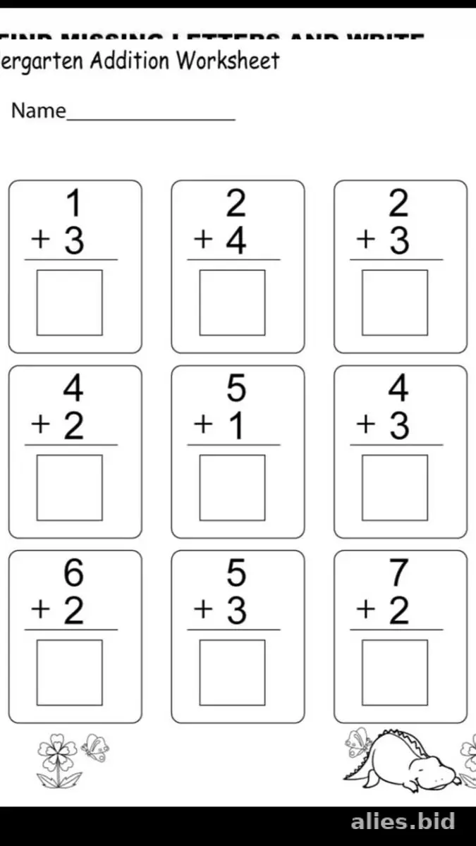 Free Printable Free Math Worksheets For Kindergarten Addition #3