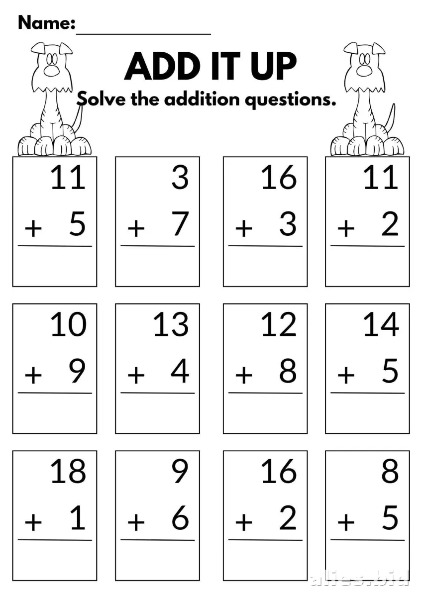Free Printable Free Math Worksheets For Kindergarten Addition #4