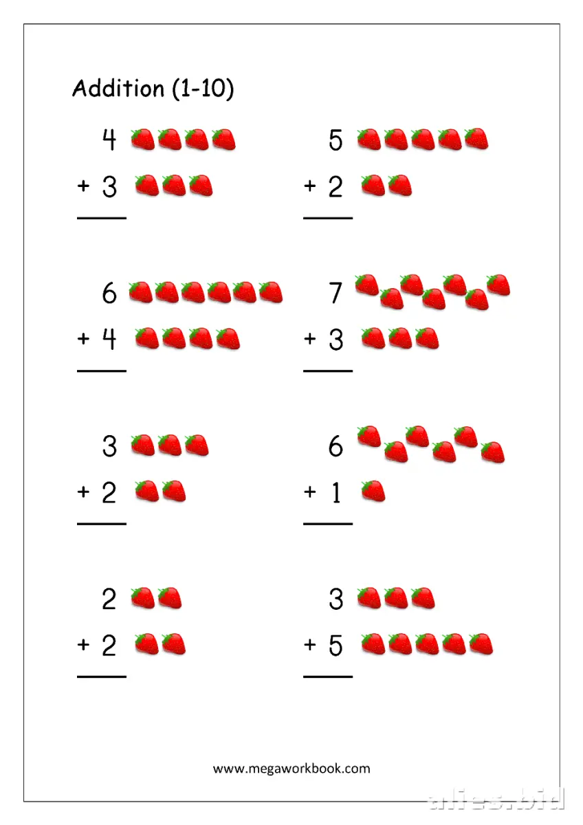 Free Printable Free Math Worksheets For Kindergarten Addition #6