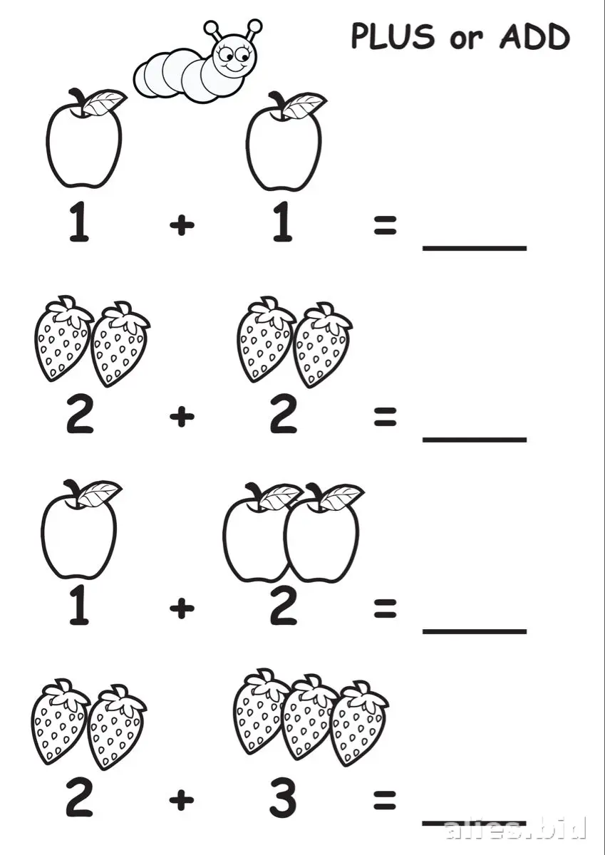 Free Printable Free Math Worksheets For Kindergarten Addition #7