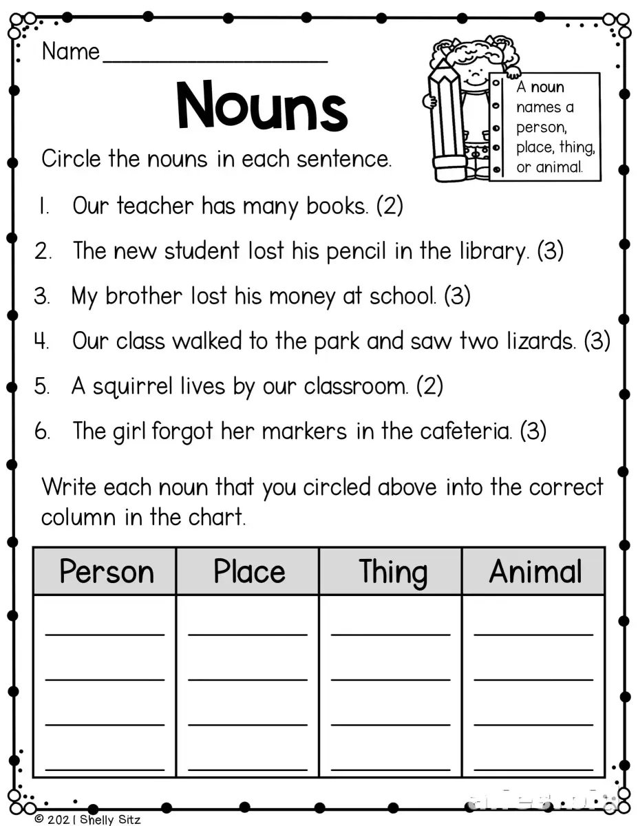 Free Printable Grammar Worksheet For 2nd Grade #8