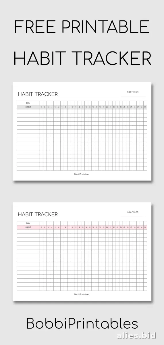 Habit Tracker Printable Free Download Worksheet #10
