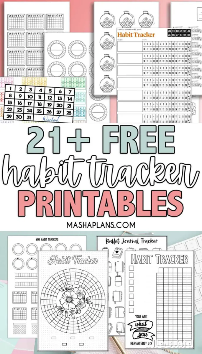 Habit Tracker Printable Free Download Worksheet #21