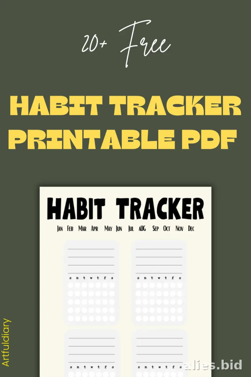 Habit Tracker Printable Free Download Worksheet #3