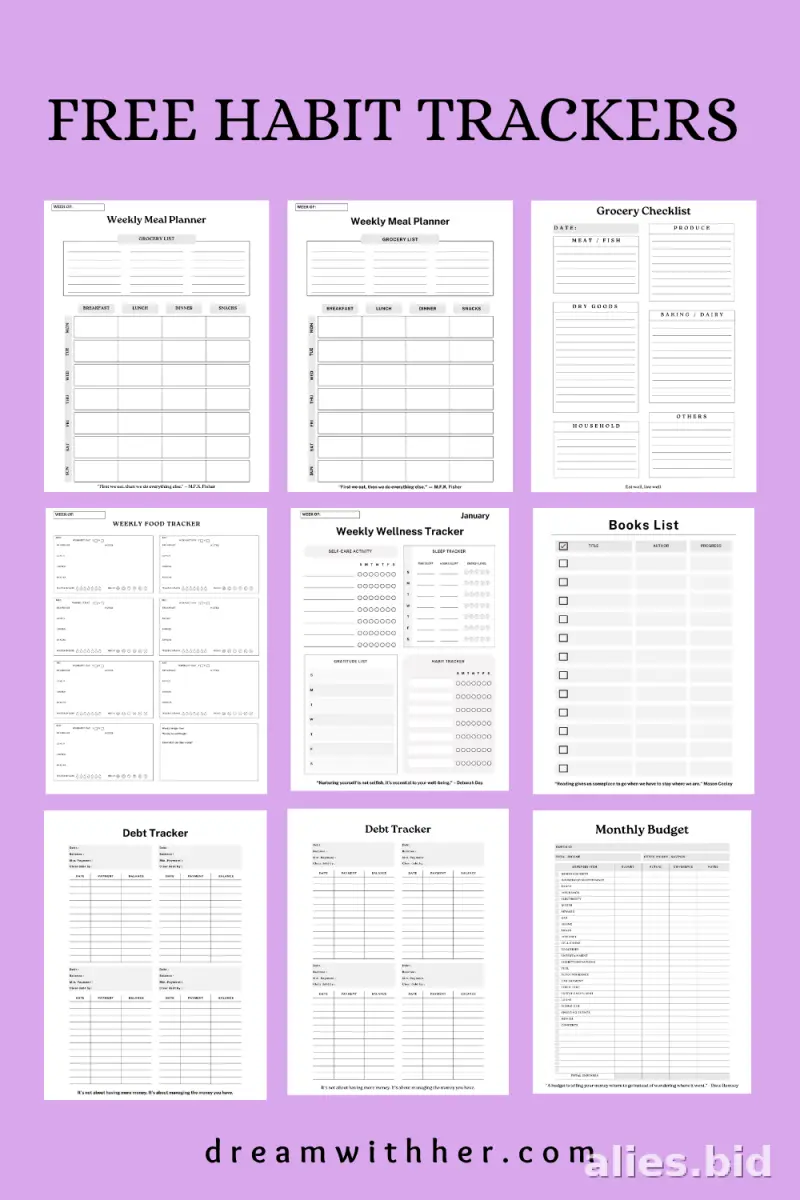 Habit Tracker Printable Free Download Worksheet #19