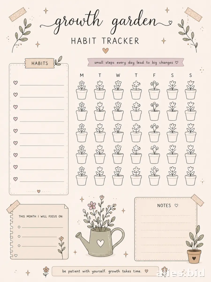 Habit Tracker Printable Free Download Worksheet #12