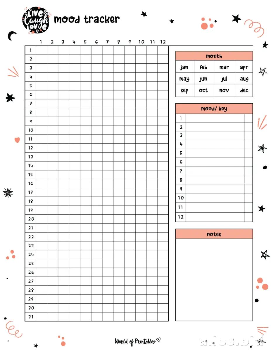 Habit Tracker Printable Free Download Worksheet #11