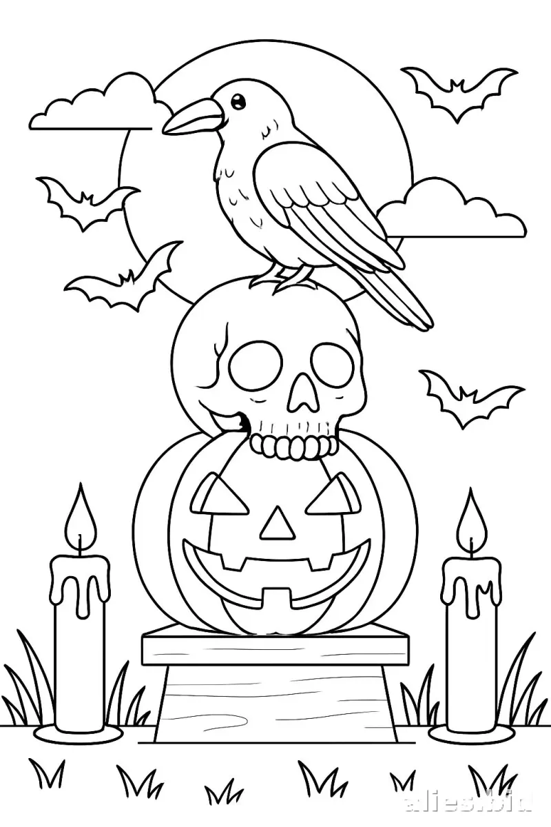 Free Printable Halloween Coloring Pages For Kids Worksheet #2