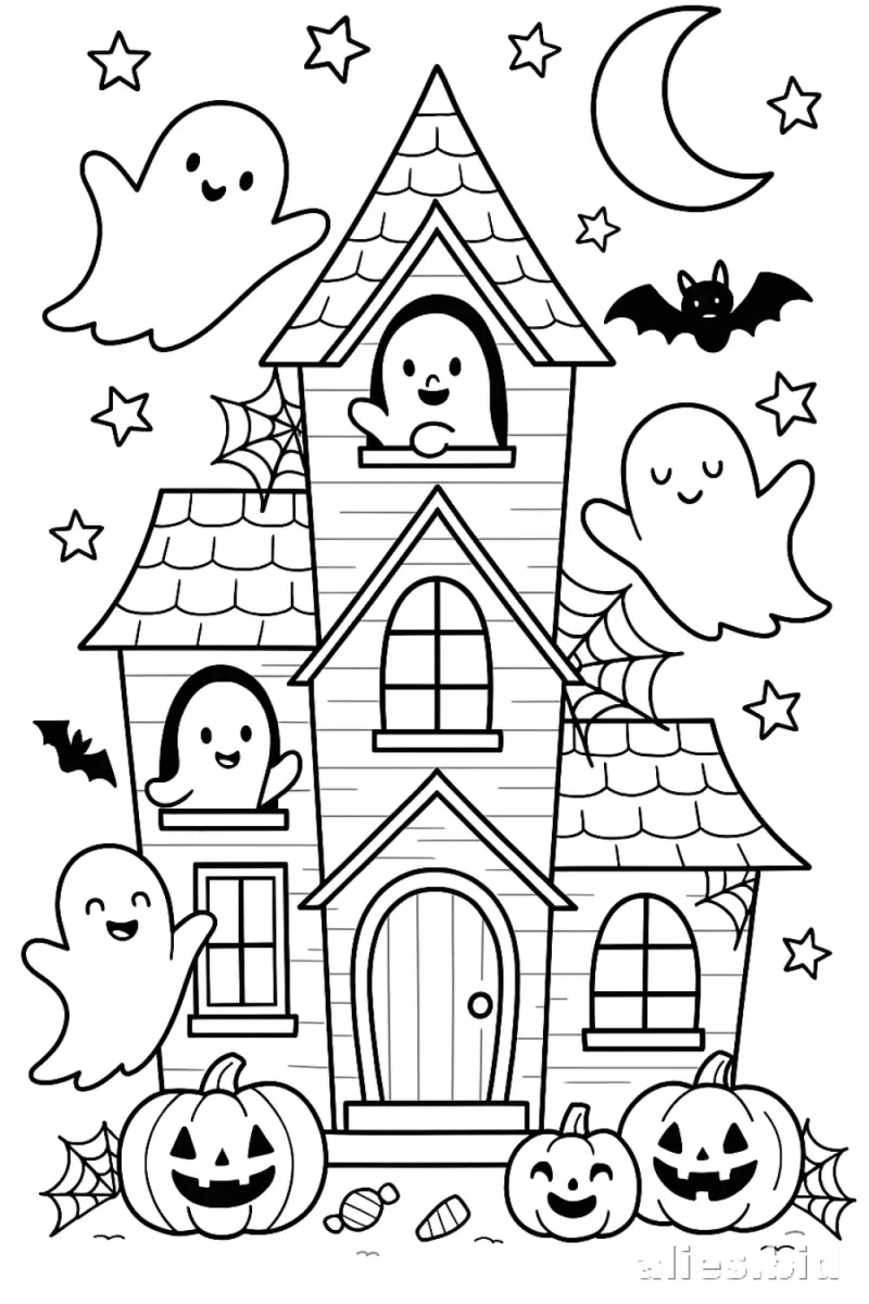 Free Printable Halloween Coloring Pages For Kids Worksheet #14