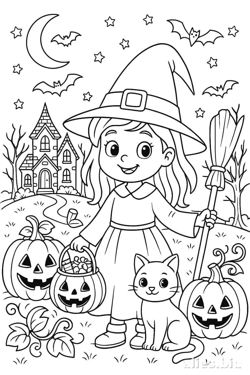 Free Printable Halloween Coloring Pages For Kids Worksheet #20