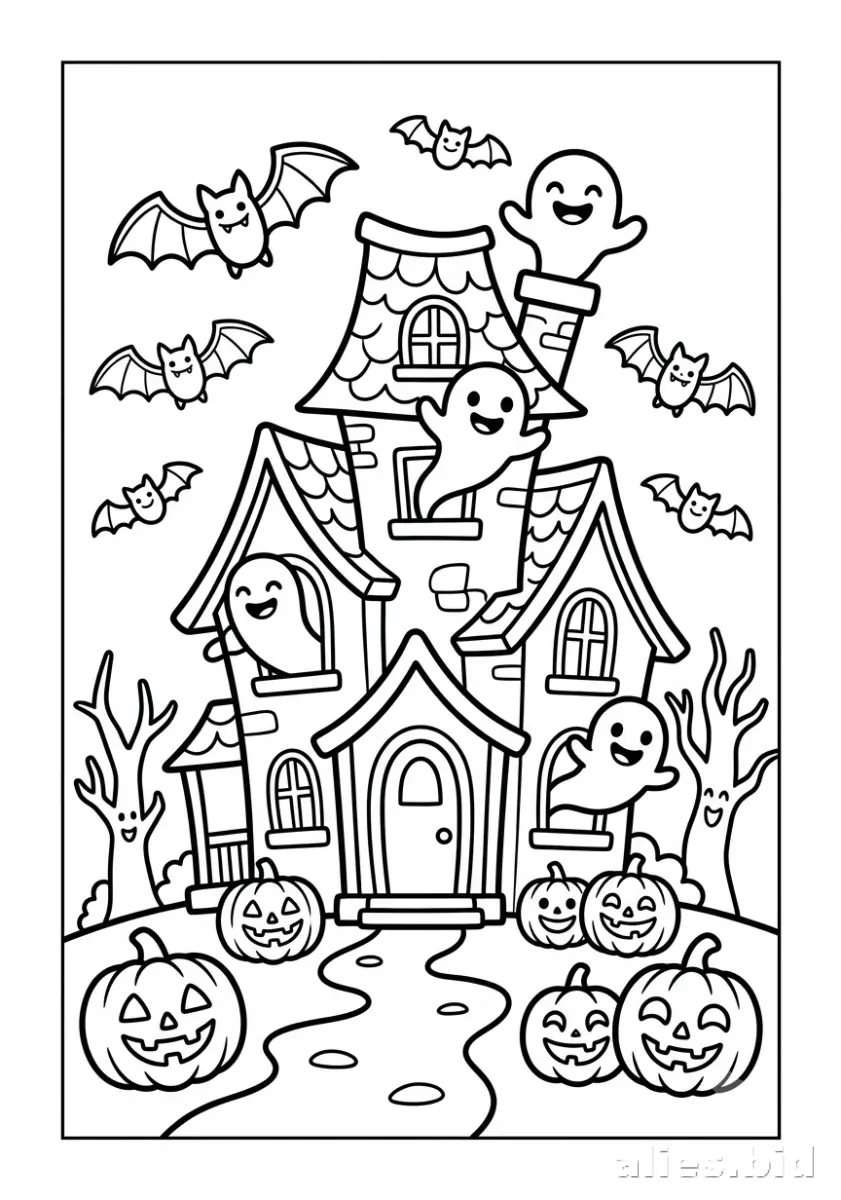 Free Printable Halloween Coloring Pages For Kids Worksheet #4
