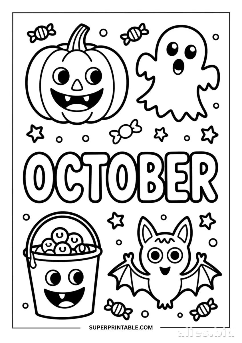 Halloween Coloring Pages For Kids Worksheet #5