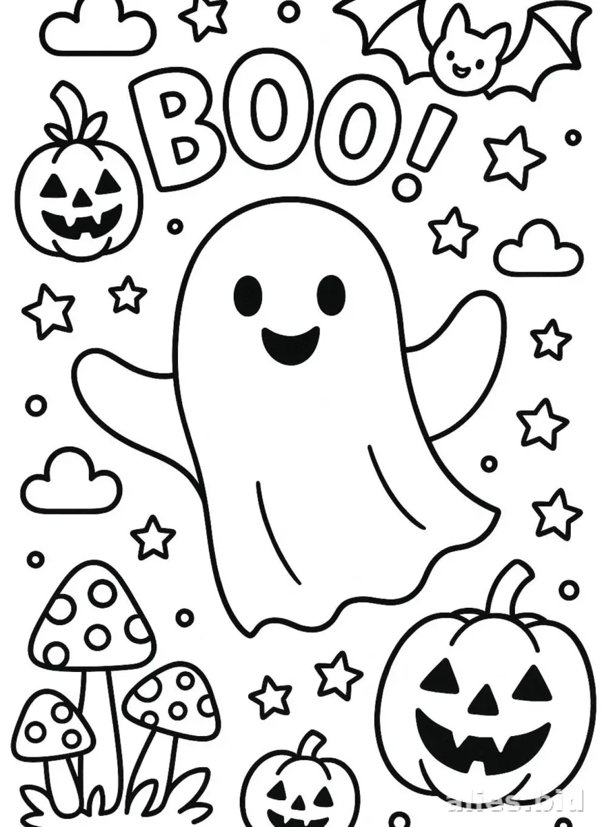 Halloween Coloring Pages For Kids Worksheet #12