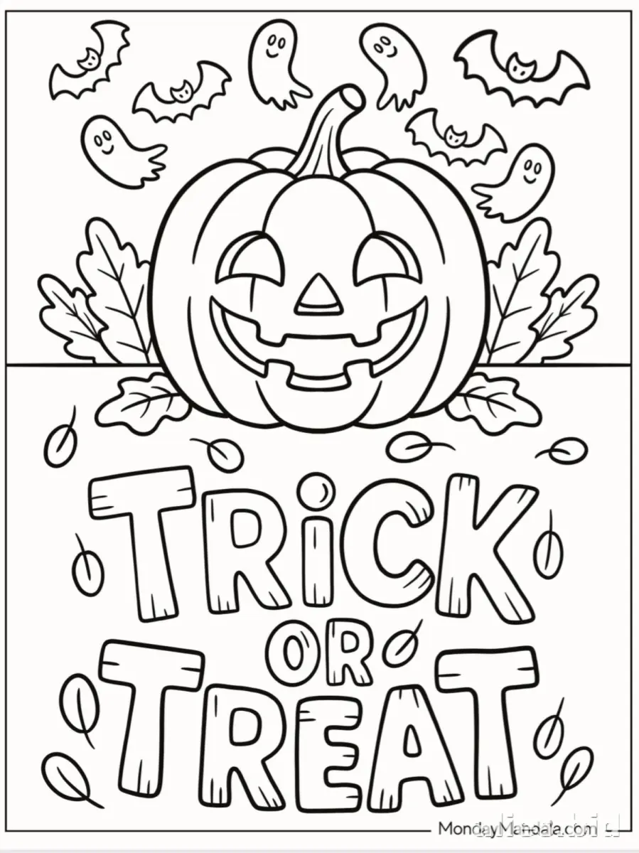 Halloween Coloring Pages For Kids Worksheet #6