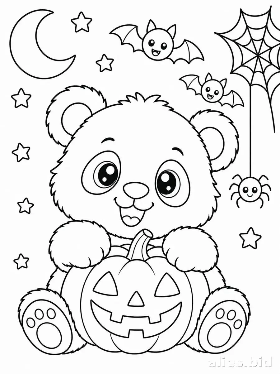 Halloween Coloring Pages For Kids Worksheet #2