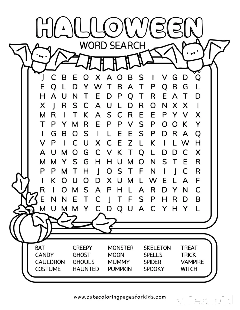 Halloween Coloring Pages For Kids Worksheet #10