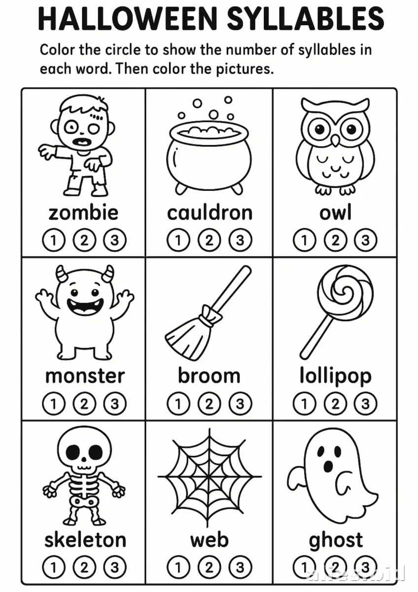 Free Printable Halloween Worksheet For Kids Free #3