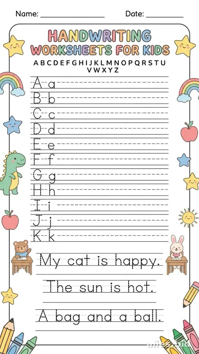 Free Printable Handwriting Practice Sheets For Kindergarten Worksheet #7