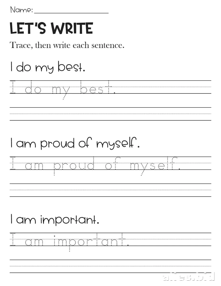 Free Printable Handwriting Practice Sheets For Kindergarten Worksheet #3