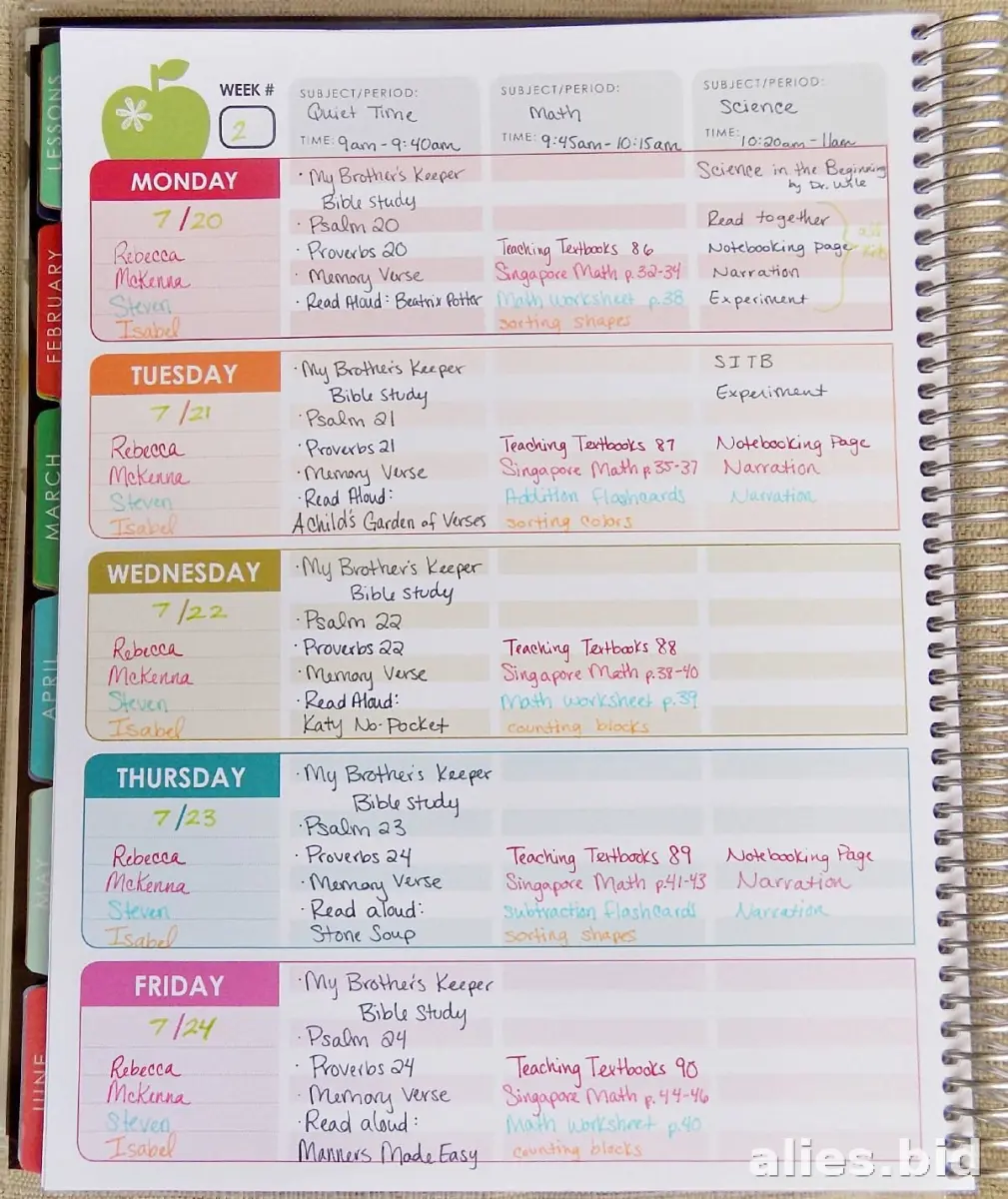 Free Printable Homeschool Planner Template Free Worksheet #9