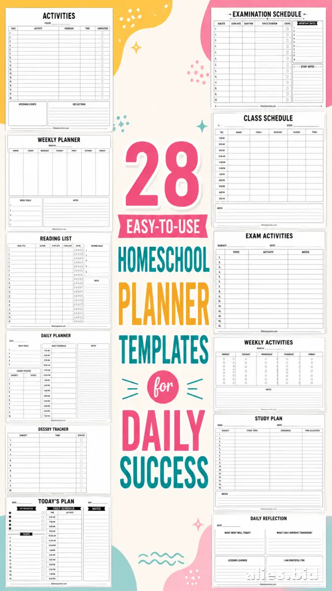 Free Printable Homeschool Planner Template Free Worksheet #7