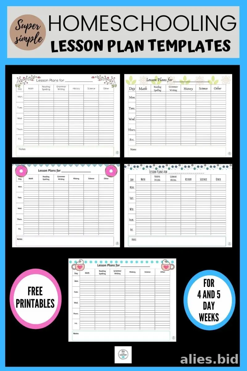 Free Printable Homeschool Planner Template Free Worksheet #13