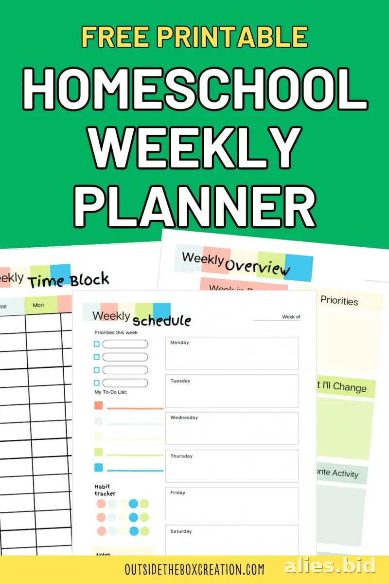 Free Printable Homeschool Planner Template Free Worksheet #15