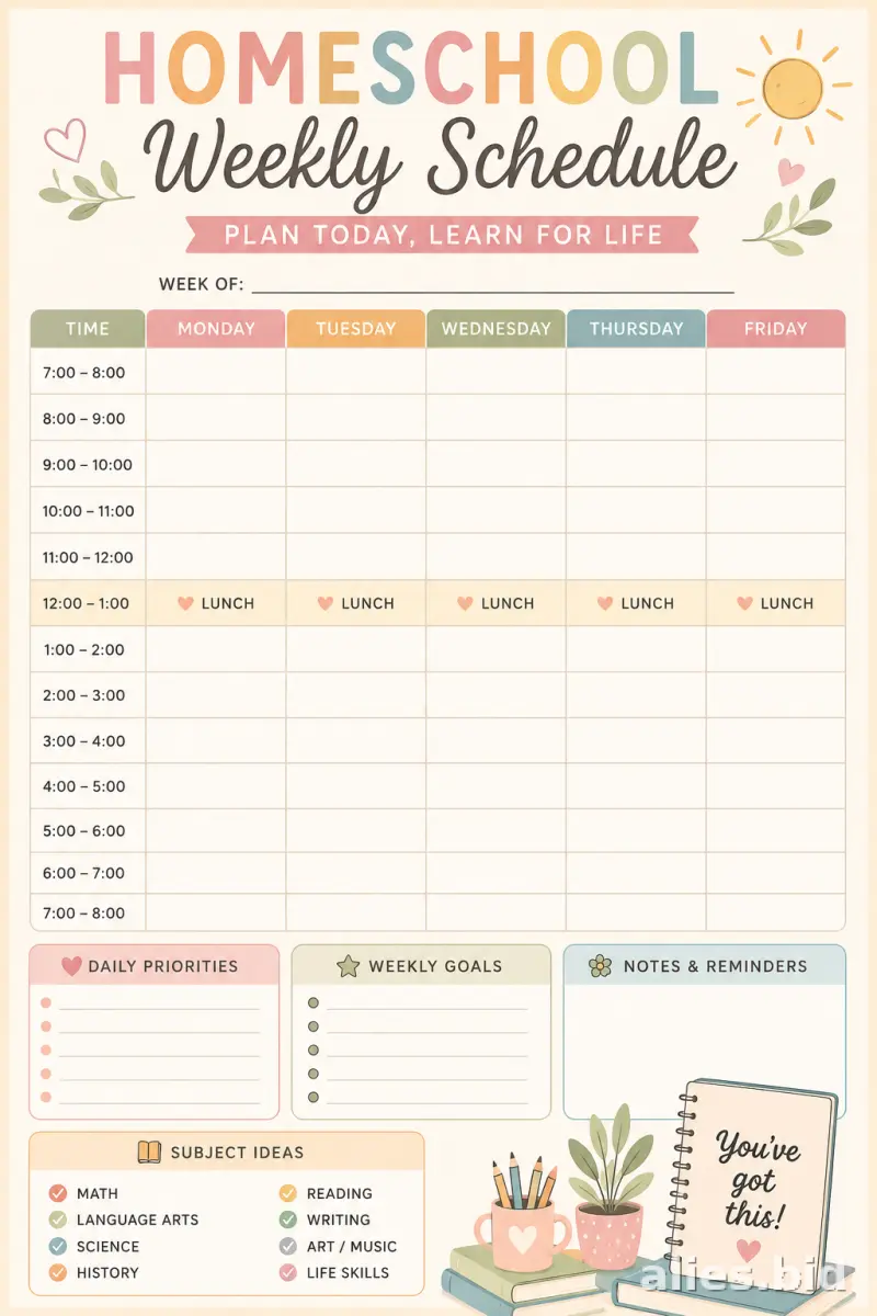 Free Printable Homeschool Planner Template Free Worksheet #22