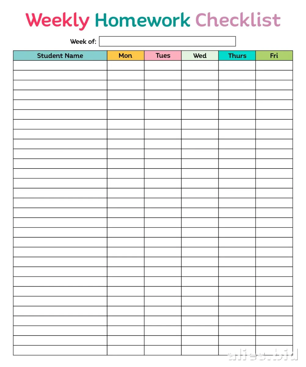Free Homework Planner Templates and Worksheets for Students