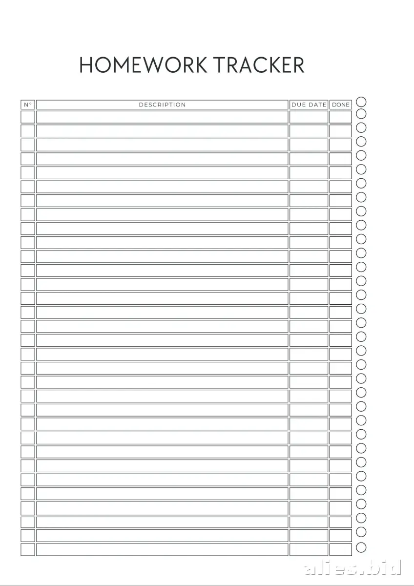 Free Printable Homework Planner Template Free Worksheet #12