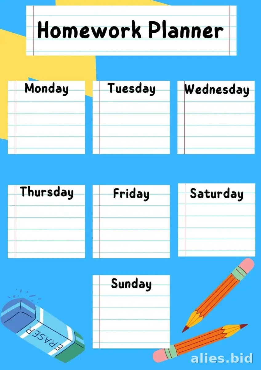 Free Printable Homework Planner Template Free Worksheet #15