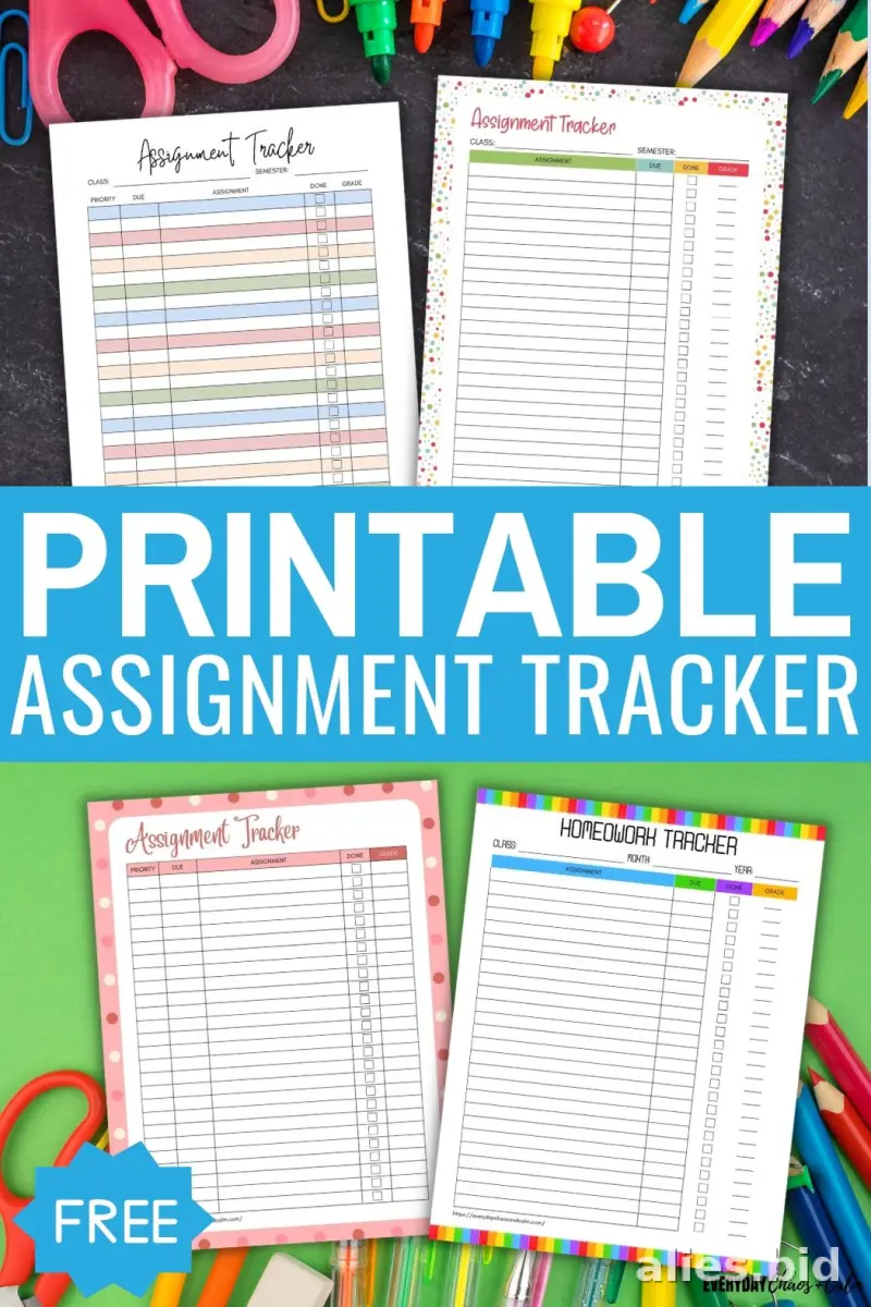 Free Printable Homework Tracker Template Free Worksheet #10