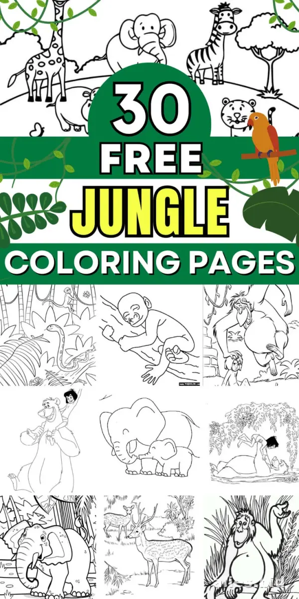 Free Printable Jungle Animal Coloring Pages Free Worksheet #6