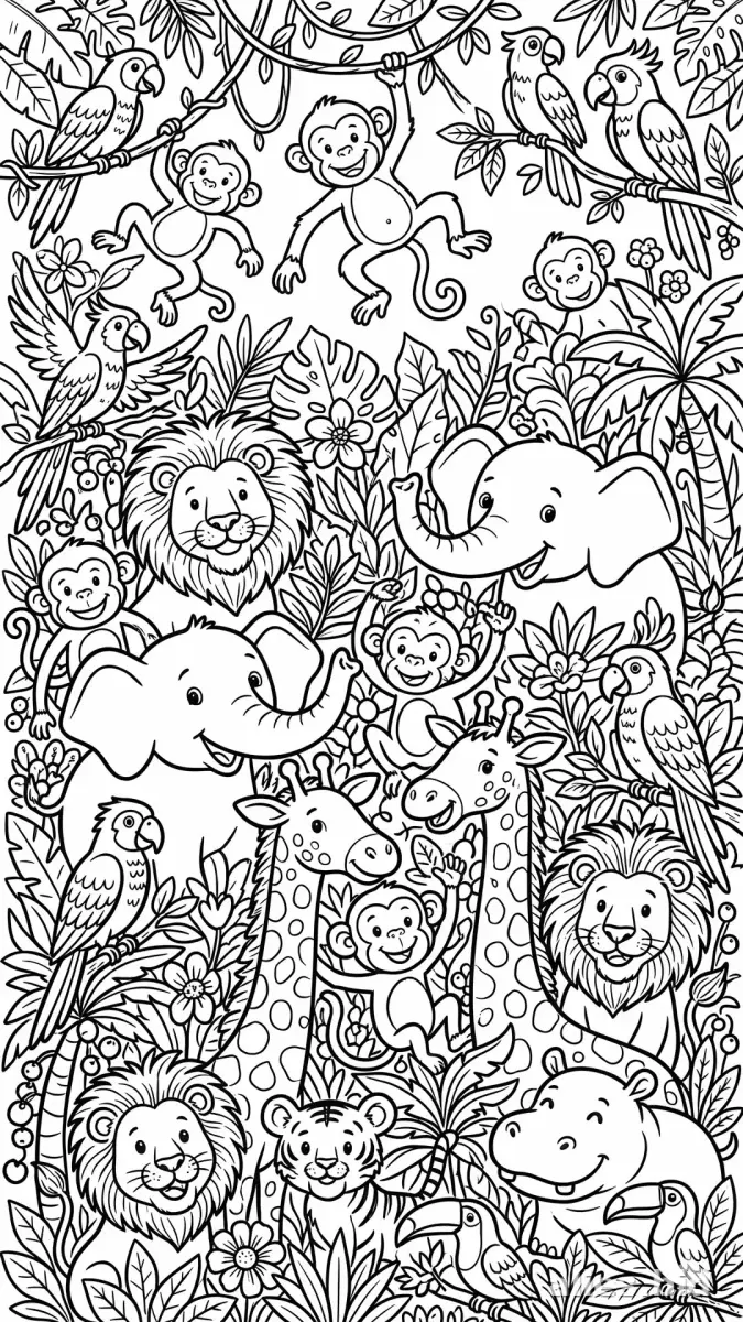 Free Printable Jungle Animal Coloring Pages Free Worksheet #11