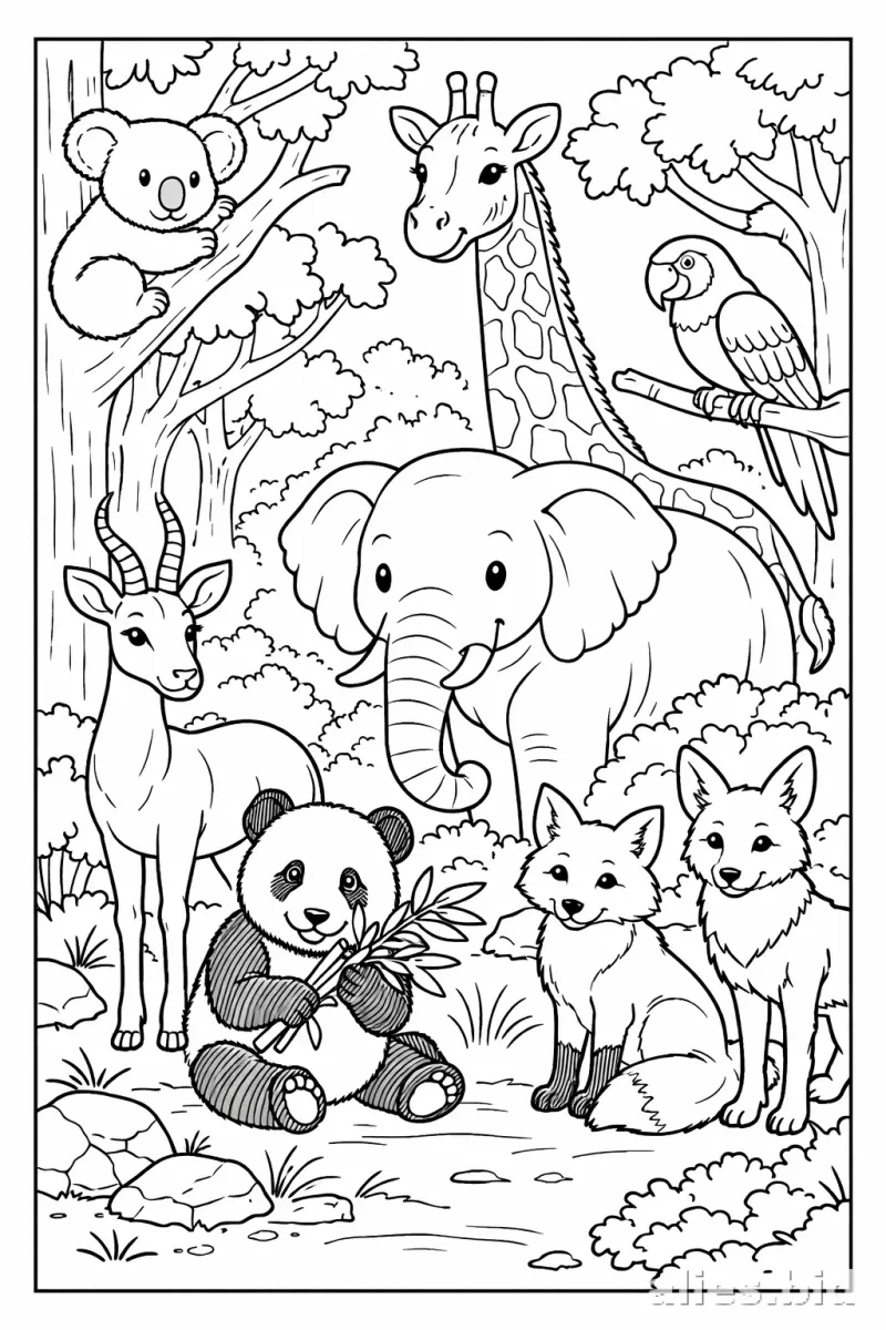 Free Printable Jungle Animal Coloring Pages Free Worksheet #10