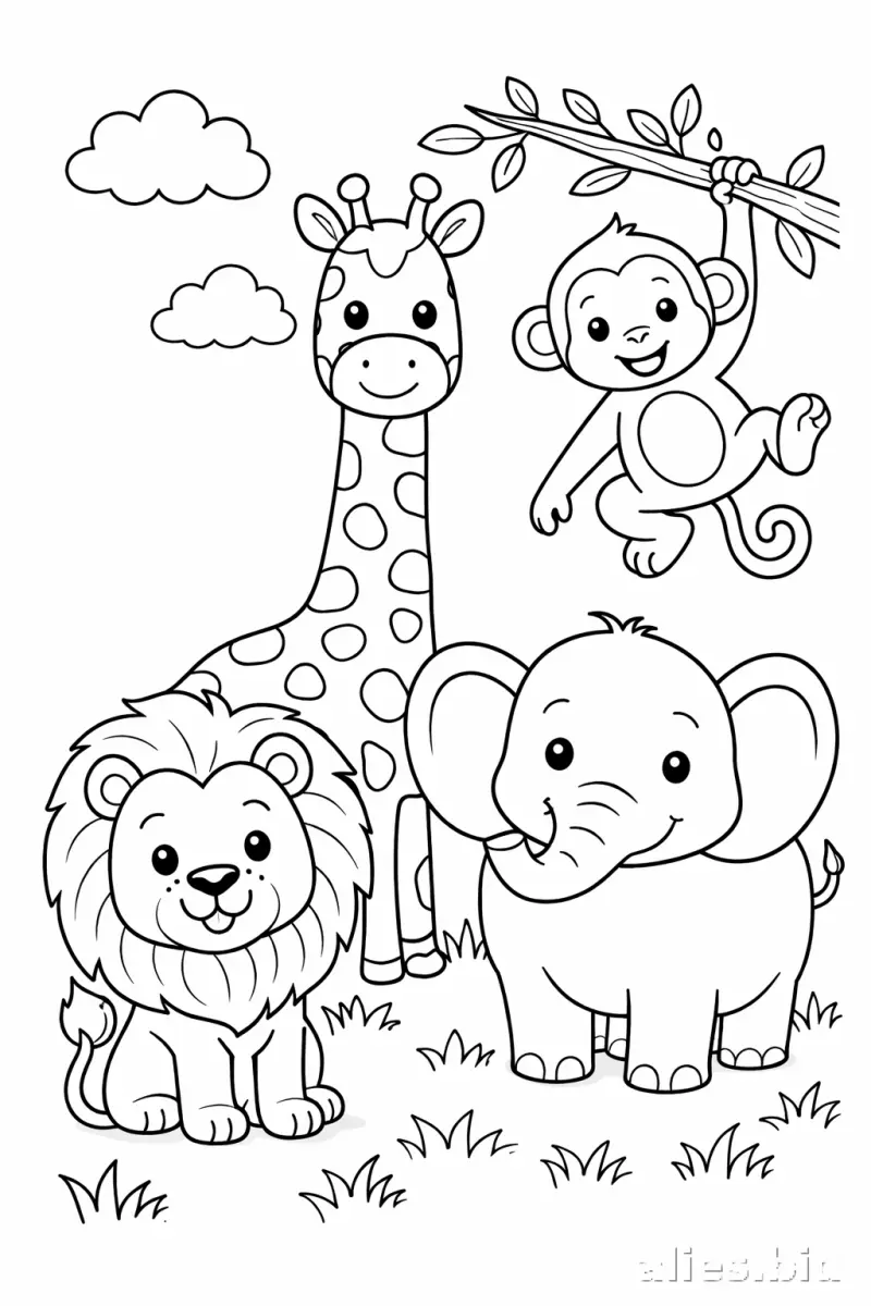 Free Printable Jungle Animal Coloring Pages Free Worksheet #12