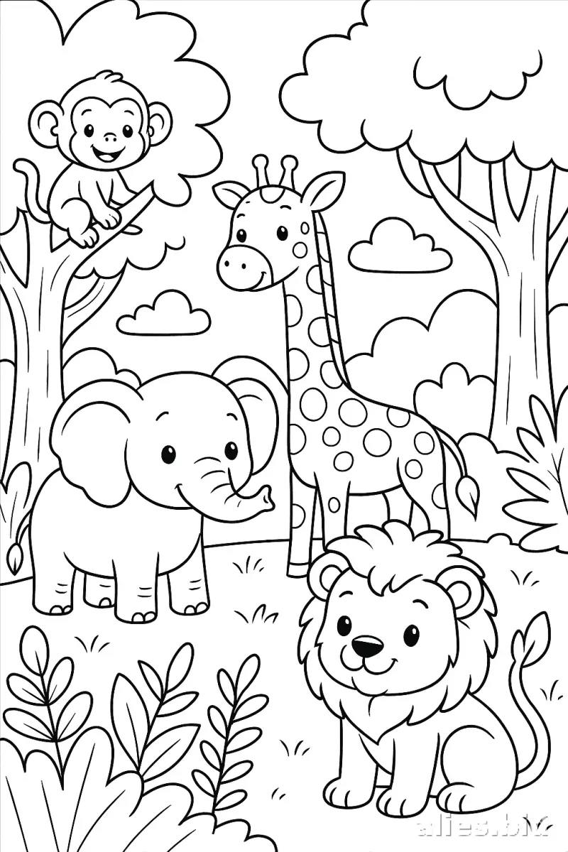 Free Printable Jungle Animal Coloring Pages Free Worksheet #21