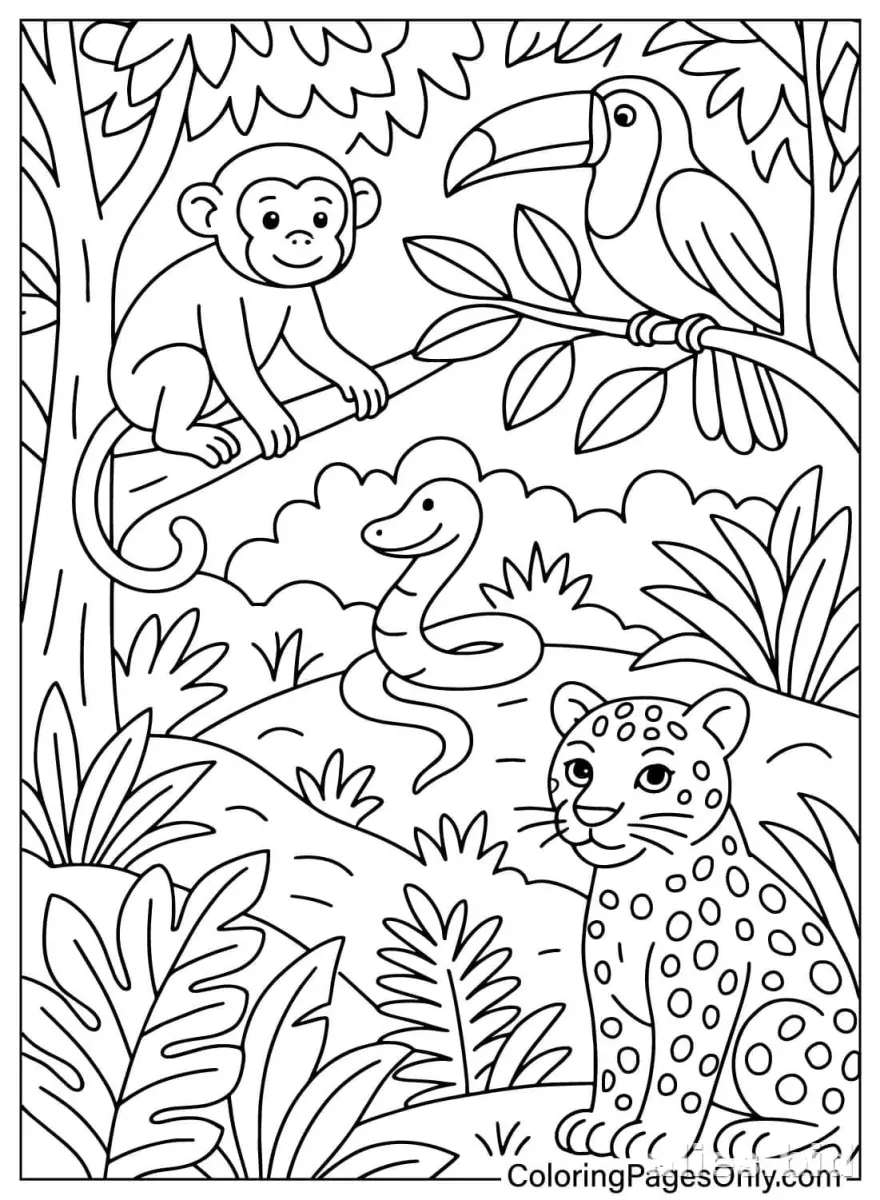 Free Printable Jungle Animal Coloring Pages Free Worksheet #5